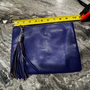 Clutch handbag Bag Blue with Tassel